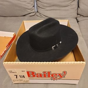 Bailey 4x Angora Blend Black Felt Cowboy Hat